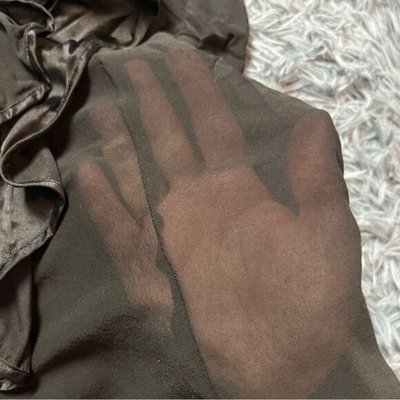 Vintage Marciano 90's Y2K Ruffled Silk Top Size S - Picture 5 of 6